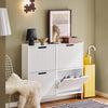 Organizador de sapatos SoBuy FSR177-LW com 4 abas, branco, 100 x 19 x 91 cm
