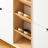 SoBuy FSR183-WN Zapatero con 4 Puertas y 3 Compartimentos Abiertos Blanco Madera