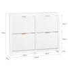 SoBuy FSR186-W Sapateira com 4 abas, branca, C104xP23xA82cm