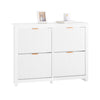 SoBuy FSR186-W Sapateira com 4 abas, branca, C104xP23xA82cm