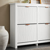 SoBuy FSR186-W Sapateira com 4 abas, branca, C104xP23xA82cm