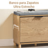 Preventa-SoBuy FSR199-N Banco Zapatero con Asiento 60cm Estilo Nórdico Cojín Gris