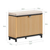 SoBuy FSR201-N Banco Zapatero con Asiento Abatible Negro+Madera 60x24x50cm