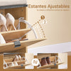 SoBuy FSR201-N Banco Zapatero con Asiento Abatible Negro+Madera 60x24x50cm