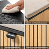 SoBuy FSR201-N Banco Zapatero con Asiento Abatible Negro+Madera 60x24x50cm