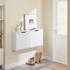 SoBuy FSR204-W Zapatero Estrecho de pared 19cm con 2 Puertas Blanco 50x19x100cm