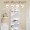 SoBuy FSR204-W Zapatero Estrecho de pared 19cm con 2 Puertas Blanco 50x19x100cm