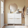 SoBuy FSR206-GW Sapateira estreita 19 cm Sapateira com 4 portas Corredor Branco 100x19x90 cm