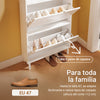SoBuy FSR221-W Zapatero Entrada con Ganchos Estrecho Fondo 19cm
