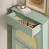 SoBuy FSR223-GR Mueble Zapatero Estrecho con Cajón Verde 62x25x97 cm