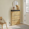 SoBuy FSR226-E-N Zapatero estrecho 3 puertas roble claro 78x19x115.4 cm