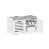 Pré-venda-SoBuy FSR23-II-W Banco para sapatos com 2 portas para entrada, branco
