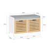 SoBuy FSR23-II-WN Banco Zapatero con 2 Puertas para Entrada Natural