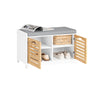 SoBuy FSR23-II-WN Banco Zapatero con 2 Puertas para Entrada Natural