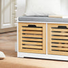 SoBuy FSR23-II-WN Banco Zapatero con 2 Puertas para Entrada Natural