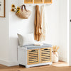 SoBuy FSR23-II-WN Banco Zapatero con 2 Puertas para Entrada Natural