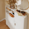 SoBuy FSR230-W Zapatero Estrecho con Puertas Abatibles Blanco 83x14x117.5 cm
