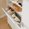 SoBuy FSR230-W Zapatero Estrecho con Puertas Abatibles Blanco 83x14x117.5 cm