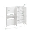 SoBuy FSR231-W Mueble Zapatero Ultra Delgado con Puertas Blanco 115.5x14.5x117 cm