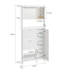 SoBuy FSR233-W Armario Zapatero Estrecho Blanco con Espejo y 6 Ganchos 83x14x197 cm