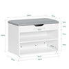 SoBuy FSR25-HG Banco Zapatero con 2 niveles blanco