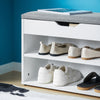 SoBuy FSR25-HG Banco Zapatero con 2 niveles blanco