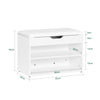 SoBuy FSR25-W Banco zapatero con asiento de PU Blanco