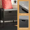 SoBuy FSR63-II-SCH Banco Zapatero con Asiento y Almacenaje con 2 Puertas Negro