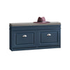 SoBuy FSR64-B Zapatero Banco estrecho con 2 Puertas Abatibles Azul fondo 24cm