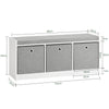 Banco de sapatos SoBuy FSR65-DG com 3 gavetas cinzento