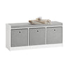 Banco de sapatos SoBuy FSR65-DG com 3 gavetas cinzento