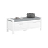 Banco para sapateira SoBuy FSR74-W com suporte e 2 gavetas, branco