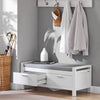 Banco para sapateira SoBuy FSR74-W com suporte e 2 gavetas, branco