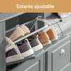 SoBuy FSR79-HG Zapatero estrecho con 4 solapas Gris