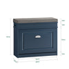 SoBuy FSR82-KB Banco para sapatos pequeno com 1 aba e 1 gaveta azul 60 x 24 x 52 cm