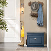 SoBuy FSR82-KB Banco para sapatos pequeno com 1 aba e 1 gaveta azul 60 x 24 x 52 cm