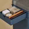 SoBuy FSR82-KB Banco para sapatos pequeno com 1 aba e 1 gaveta azul 60 x 24 x 52 cm