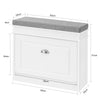 SoBuy FSR82-K-W Banco Zapatero Estrecho con 1 cajón Ancho 60cm Blanco