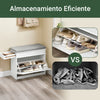 Banco para calçado SoBuy FSR82-K-WG com 1 gaveta e 1 aba | Madeira branca envelhecida