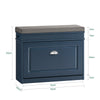 SoBuy FSR82-L-B Banco Zapatero con 1 Solapa y 1 Cajon Azul 75x24x52 cm