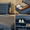 SoBuy FSR82-L-B Banco Zapatero con 1 Solapa y 1 Cajon Azul 75x24x52 cm