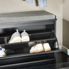 Banco de sapatos SoBuy FSR98-L-SCH com 1 aba preta 80 x 26 x 45 cm