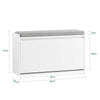 SoBuy FSR98-L-W Banco Zapatero con 1 Solapa Blanco 80 x 26 x 45 cm