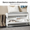 SoBuy FSR98-L-W Banco Zapatero con 1 Solapa Blanco 80 x 26 x 45 cm