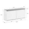Banco para sapatos com 2 abas FSR98-XL-W pré-venda-SoBuy branco 100 x 26 x 46 cm