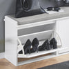 Banco para sapatos com 2 abas FSR98-XL-W pré-venda-SoBuy branco 100 x 26 x 46 cm