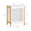 Armário de casa de banho SoBuy FSS66-WN com cesto para roupa suja, branco