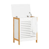 Armário de casa de banho SoBuy FSS66-WN com cesto para roupa suja, branco
