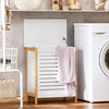 Armário de casa de banho SoBuy FSS66-WN com cesto para roupa suja, branco