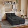 SoBuy FST101-SCH Sofá cama 2 plazas convertible de pana negra 177x107x32 cm